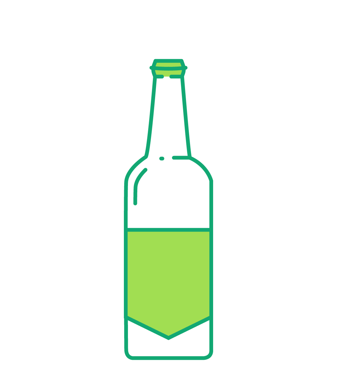 Illustration of a glass beverage bottle.