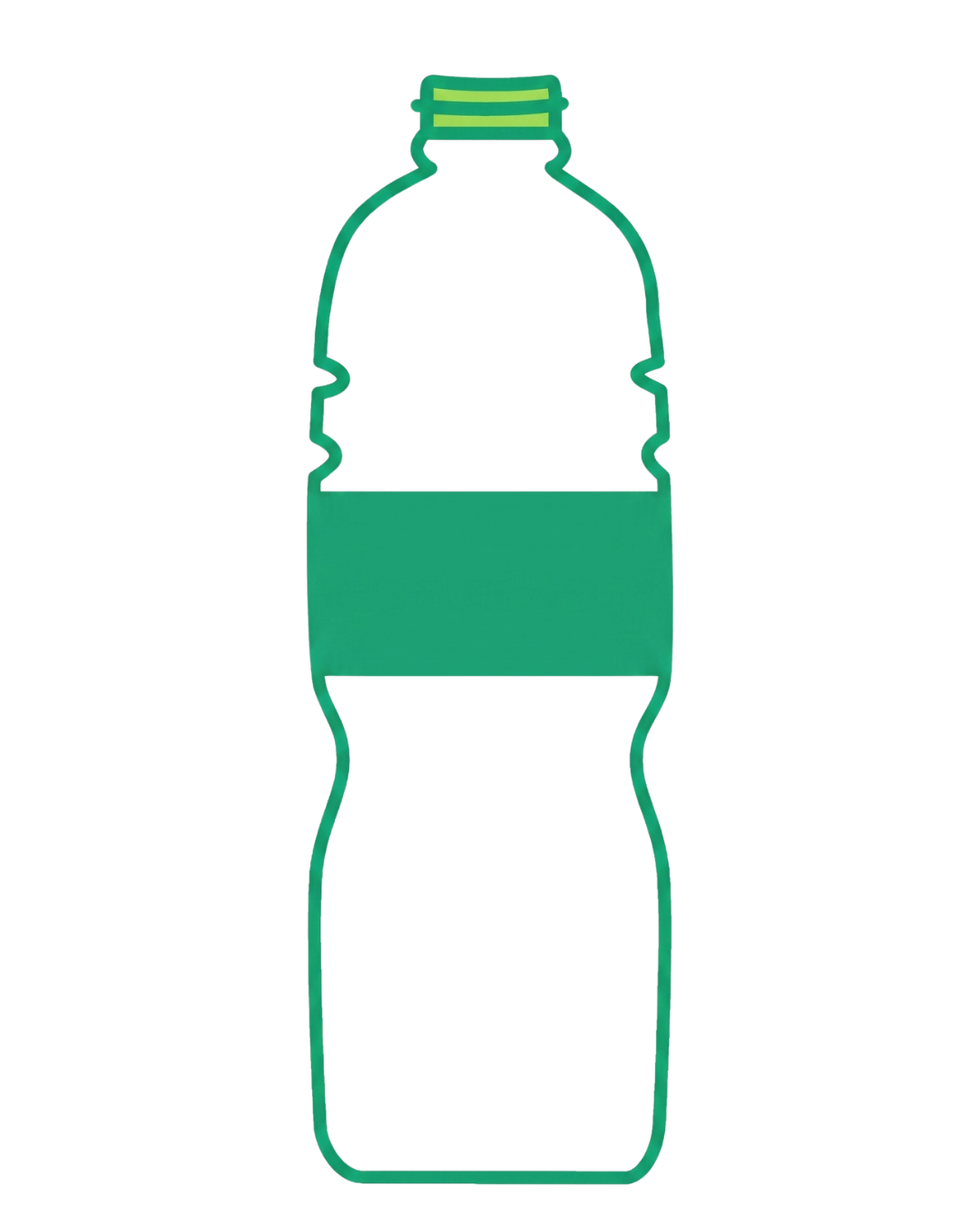 Illustration of a plastic water bottle.