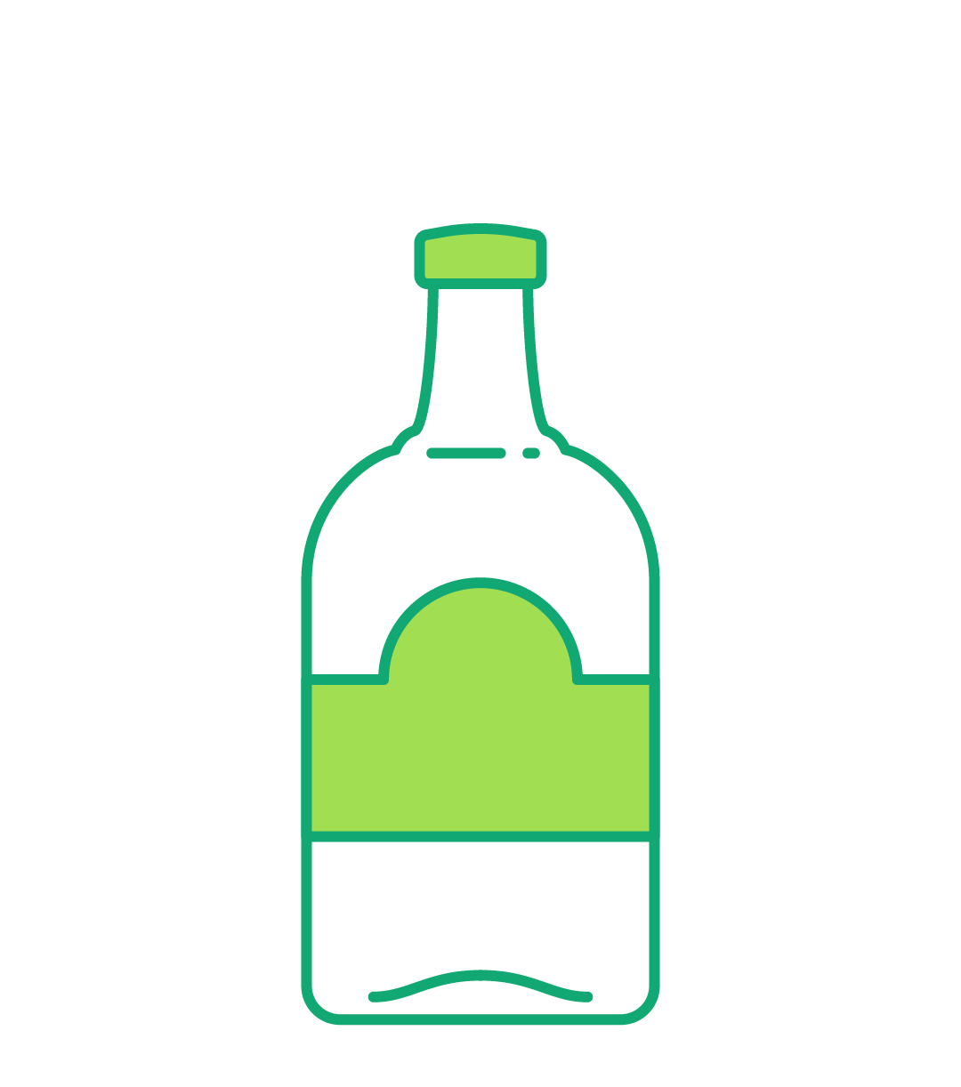 Illustration of a spirit bottle.