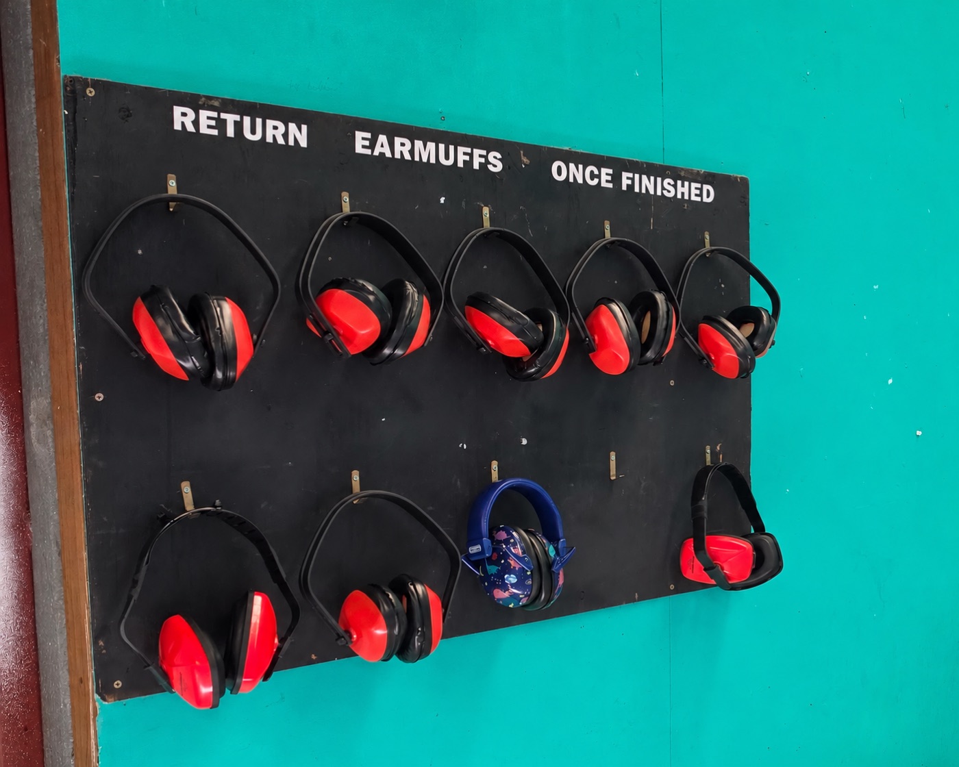 Customer hearing protection available at Sandgate Bottle & Can Exchange